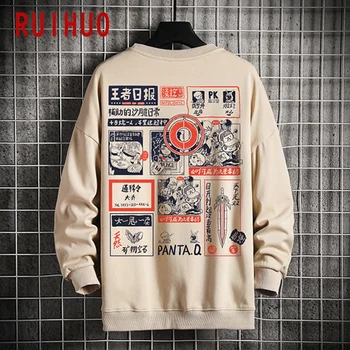 RUIHUO 2020 Efteråret Japan Style Hip Hop Sweatshirt Mænd Japansk Streetwear til Mænd Sweatshirt Fashion Sweatshirts Til Mænd M-3XL 350