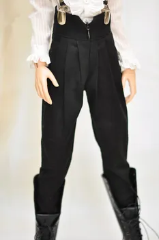 BJD dukke tilbehør, der er egnet til 1/3 1/4 size sort baggy bukser retro høj talje harlan bukser rygsæk dukke tilbehør