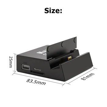 Genopladelige Beslag Holdbar USB Type C Telefon Stå HUB-Dockingstation HDMI TF Card Reader Power Adapter for til Nintend skifte
