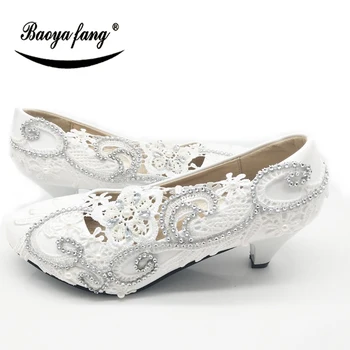 Nye Hvide Blonder-up-Dame bryllup sko MODE Damer Part kjole sko til kvinden Høje hæle Pumper gratis fragt 3541