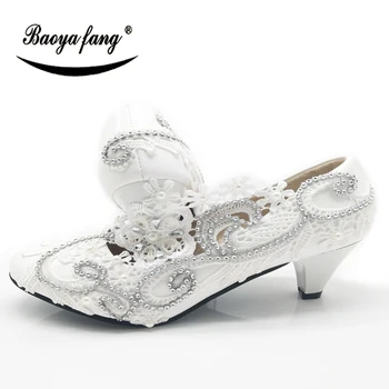 Nye Hvide Blonder-up-Dame bryllup sko MODE Damer Part kjole sko til kvinden Høje hæle Pumper gratis fragt