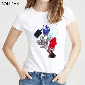Kvinder tøj 2019 vogue Neglelak t-shirt femme 90'erne æstetisk kunst print tshirt kvindelige camiseta mujer t-shirt streetwear