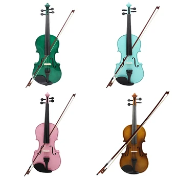 4/4 Fuld Størrelse Akustisk Violin Violin Med Bue Colophonium Violin