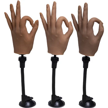 Høj Simulation Silikone Hånd Model For Nail Art Praksis 3D Voksen Mannequin Med Fleksible Finger Justering Skærm Med Holdle 35890