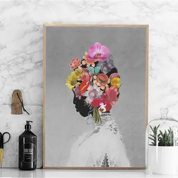Morden Pink Blomster Fugl Skønhed Plakat Og Print På Lærred Maleri På Væg Kunst Billeder For Piger Room Living Room Home Decor Mode
