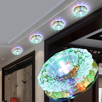 Kreative Blomster-Formet Crystal LED Downlight Moderne 3/5 Watt-Energy-Saving Midtergangen Lys Til Veranda, Stue, Soveværelse Hotel 36039