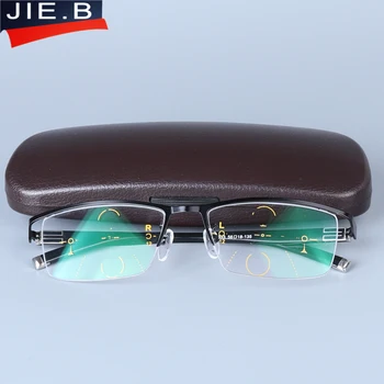 Titanium Legering Multi-Focal Progressive Kommercielle Briller til Læsning Mænd Dioptri briller Presbyopic Briller gafas de lectura 36055