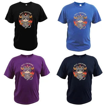 Hagl Lucipurr T-Shirt, jeg Elsker Katte Satan Demon Lucifer T-shirt Opr Design Bomuld EU-Størrelse Korte Ærmer