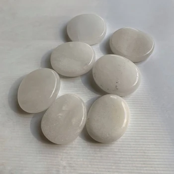 Naturlig Hvid Jade Sten Palm Krystaller Reiki Healing, Chakra Sten, Amulet Terapi Kit Hus Indretning Fengshui-Samling 36509