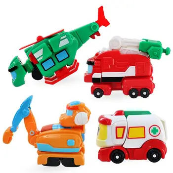 5pcs/sæt ABS Min Transformation Gogo Dino Action Figurer REX Deformation Bil, Fly Motorbåd Kran Dinosaur legetøj for Børn