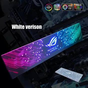 Hvid PC Sag Belysning Panel RGB-GPU Bagplade DIY Side Panel Tilpasses MODDING Farverige RGB AURA SYNC Custom Water cooling