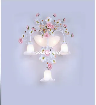 Landskab Romantisk LED Home Lys W57cm H80cm E14 Dekorative Blomster væglampe Keramiske Hjem Belysning Farverige Indendørs Lampe