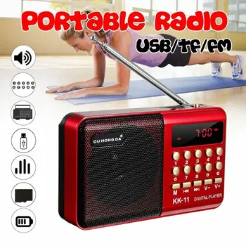 Mini Bærbare Håndholdte K11 Radio Multifunktionelle Genopladelige Digital FM, USB, TF MP3-Afspiller Højttaler Enheder Forsyninger 3678