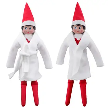 Bomuld Jul Elf Dukke Morgenkåbe Reol Elf Natkjole For Børn Julegave Elf Dukke Tøj (uden Dukker) 3689