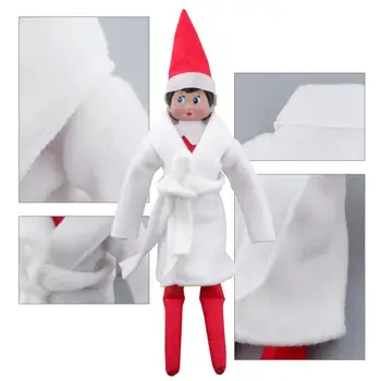 Bomuld Jul Elf Dukke Morgenkåbe Reol Elf Natkjole For Børn Julegave Elf Dukke Tøj (uden Dukker)