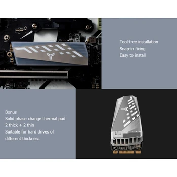ARGB M. 2 2280 SSD-Aluminium Heatsink RGB-Hukommelse Heatsink 5V 3Pin Radiator