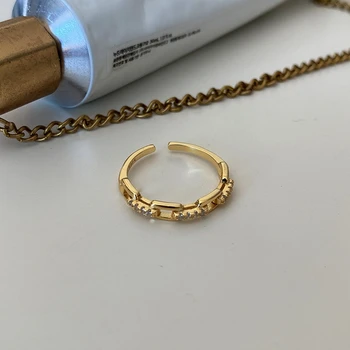 LouLeur Ægte 925 Sterling Sølv Zircon Ringe Høj Kvalitet Minimalistisk Kæde Ringe Til Kvinder Vintage Luksus Fine Smykker Gaver