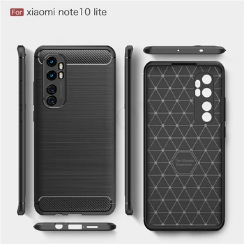 For Xiaomi Mi Note 10 Lite Tilfælde Dække Mi 9 10 Pro Lite Stødsikkert Kofanger Carbon Fiber Soft Phone Case For Xiaomi Mi Note 10 Lite