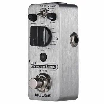 MOOER Groove Loop Drum Machine & Looper Pedal 3 Modes Max. 20min optagetid Tap Tempo True Bypass Full Metal Shell