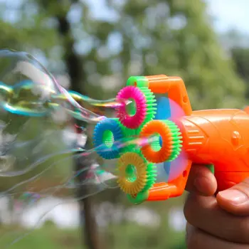Bærbare Elektriske sæbeboble Pistol power Automatisk Boble Vand blæser maskinen kids ferie vand pistol toy 3755