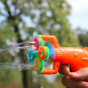 Bærbare Elektriske sæbeboble Pistol power Automatisk Boble Vand blæser maskinen kids ferie vand pistol toy