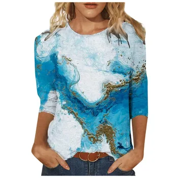 2021 Nye Kat Print T-Shirt Top Fashion, Afslappet Kvinder med Lange Ærmer Rund Hals T-Shirt i Overstørrelse Damer Top Foråret Tøj til Kvinder