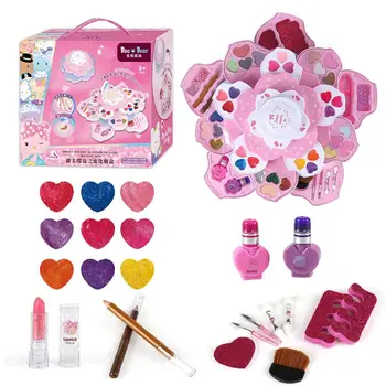 Børn udgør Legetøj Kosmetiske Tabel Mode Skønhed Store Sæt Sikkert, Ikke-giftigt og Let At Rengøre Makeup-Kit til Kjole Pige Indendørs Legetøj