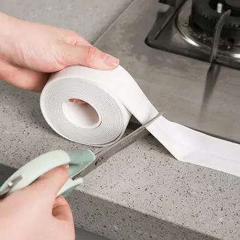 Badeværelse Brusebad Vask Badekar Forsegling Strimmel Tape PVC selvklæbende Vandtæt Wall Sticker til Badeværelse Køkken fliser klistermærker