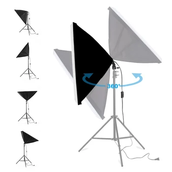 2stk Fotografering Softbox Belysning Kits 50x70CM Professionel Konstant Lys System Med E27 Sokkel Til Foto-Studio Udstyr
