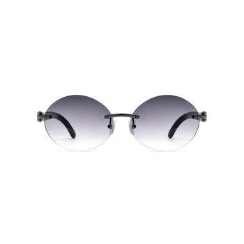 Naturlige Horn Kvinder Solbriller UV400 Uindfattede Briller Til Kvinder Vintage Solbriller Med Boksen,og Sagen Størrelse:57-18-145mm