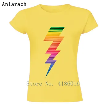 Sjove T-Shirt Til Rainbow Lyn Torden Storm Stolthed Tøj-T-Shirt I Bomuld Cool Kvinder T-Shirt