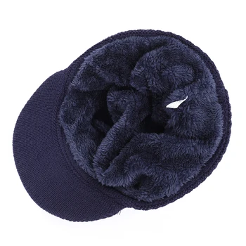2019 hot salg 2stk ski hue og halstørklæde kold varm læder vinter hat til kvinder, mænd Strikkede hat Bonnet Varm Cap Skullies Huer 38752