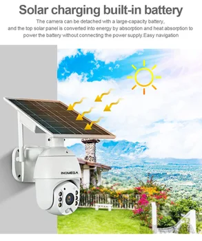 IINQMEGA WIFI Solar-Kamera, 1080P Cloud-Trådløst IP-Kamera Shell Sola HD Offentlig Wi-fi-Sikkerhed Overvågning Vandtæt Udendørs C 38952
