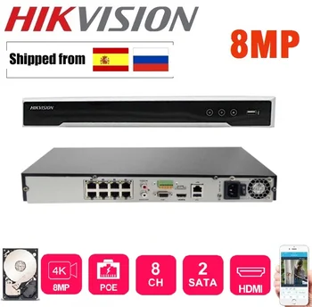 HIKVISION 8/16 CH CCTV-System DS-7608NI-K2/8P med 8POE Port & DS-7616NI-K2/16P med 16POE Port 4K NVR med 2 SATA-Grænseflader