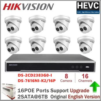 Hikvision IP-Kamera Kits 8MP Sikkerhed Kamera DS-2CD2383G0-jeg 8MP IP-Kamera CCTV Videoovervågning 16CH 4K Netværk POE NVR Kit
