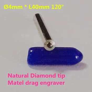 Talentool metal gravering af diamond tip træk CNC engraver bruge 120 grader D4mm * L40mm 1 stykke diamant gravere bit 39308