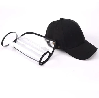 Unisex Anti-Spyttende Splash Beskyttende Baseball Cap Anti-Fog Spyt Støvtæt Aftagelig Visir Maske Justerbar Hat 39412