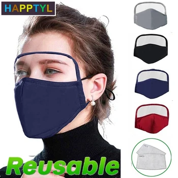 HAPPTYL 2020 Bomuld Maske Støvtæt Beskyttende Maske med Øjne Skjold med 2 Filtre