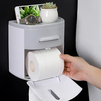 ONEUP Husstand papirholder Vandtæt Tissue Box vægmonteret Toilet Papir Dispenser Hjem Plast Badeværelse Storage Rack