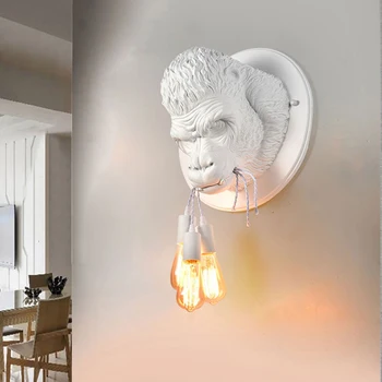 Moderne Nordiske Harpiks Inventar Armatur Minimalistisk Kreativitet Gorilla væglamper Led-Væg Lys til Foyeren Hems Soveværelse Sengen 39970