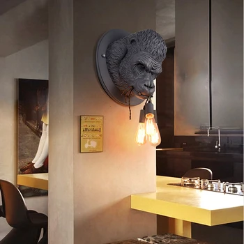 Moderne Nordiske Harpiks Inventar Armatur Minimalistisk Kreativitet Gorilla væglamper Led-Væg Lys til Foyeren Hems Soveværelse Sengen