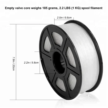 Sunlu filament imprimante 3d petg for 3d-printer ingen boble 1kg 2.2 kg spole hvid sort petg filament med Vakuum emballage