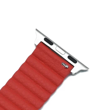 Magnetisk Læder Loop Strop Til Apple Ur Band 44mm 40mm 42mm 38mm Erstatning For iWatch Serie 6 SE 5 4 3 2 1 Watchbands