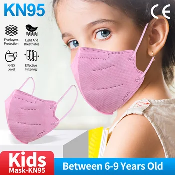 6-9 År Gamle Kid FFP2 Mascarillas KN95 Børn Maske Drenge Piger Munden ansigtsmaske Respirator FPP2 Genanvendelige Facial Masque 4 Lag