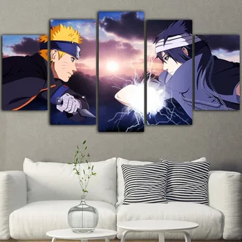 5 Stykker Lærred Maleri Hot Anime Naruto Plakater Og Prints Tableau Vægmaleri Plakat Animationsfilm Tableau Room Decor