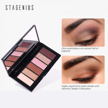 STAGENIUS Eyeshadow Glimmer matte shadow Palette let at bære langvarig Tropisk Ferie Øjenskygge makeup med spejl 40905