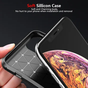 Bumper Til iPhone 11 Pro Max antal Tilfælde Luksus Carbon Fiber Soft TPU Silicone Case til iPhone 11 Tilbage dække For iPhone-11 Pro Capa