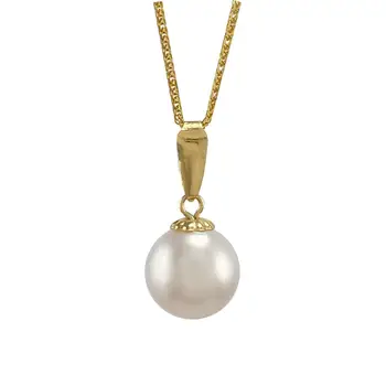 Ægte perle vedhæng rigtig solid guld til kvinder reel 18K AU750 guld naturlige ferskvands perle vedhæng