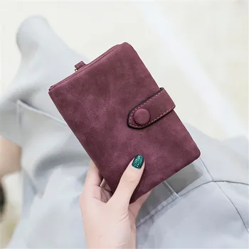 Brand Designer Kvinder Kort Tegnebog Solid Farve Dame-Kort-Pakke Vintage Casual Kvindelige Clutch Taske Damer, Små Punge Sac