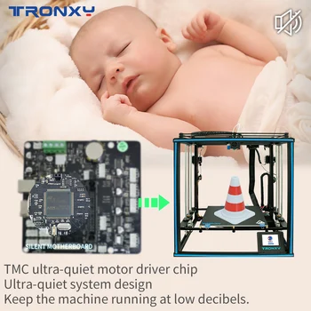 Nye Tronxy X5SA-2E/X5SA-400-2E/X5SA-500-2E 3D Printer Store Opbygge Volumen 330*330/400*400/500*500mm for at vælge Stilhed Bundkort